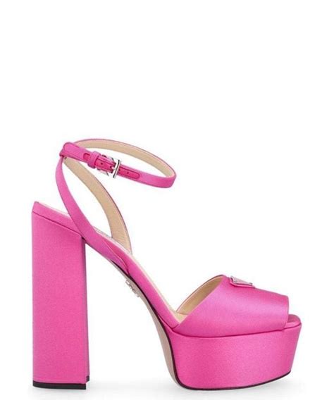 prada pink sandal|prada women's high heeled sandals.